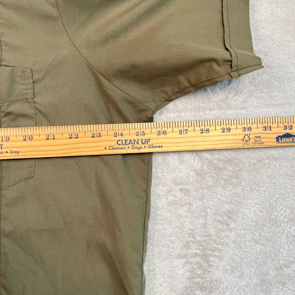 Guayaberas Yucatecas Men's Shirt XL Olive Green Embroidered Short Sleeve Mexican - Picture 7 of 8